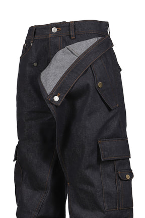 RIGID TURNOVER CARGO JEANS / IND