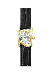 SQUARE MELTING WATCH SMALL / GOLD WHT BLK 