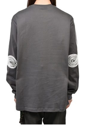 APPLIQUE'' OVERSIZED CREW NECK PULLOVER / OVERDYE GRY