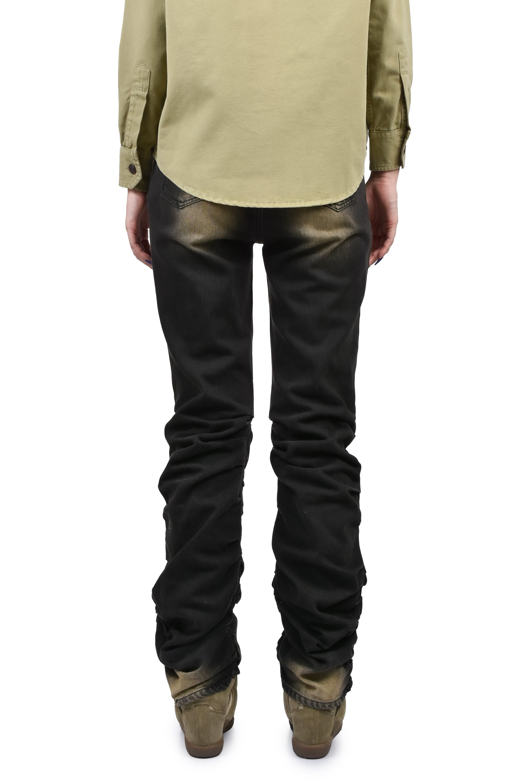 LOOSED LEG DENIM PANTS / BLK