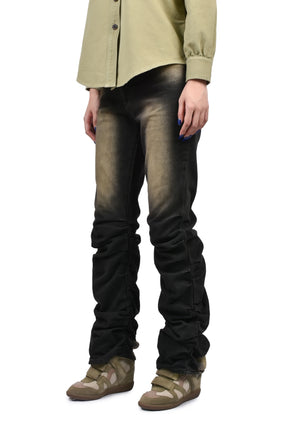 LOOSED LEG DENIM PANTS / BLK