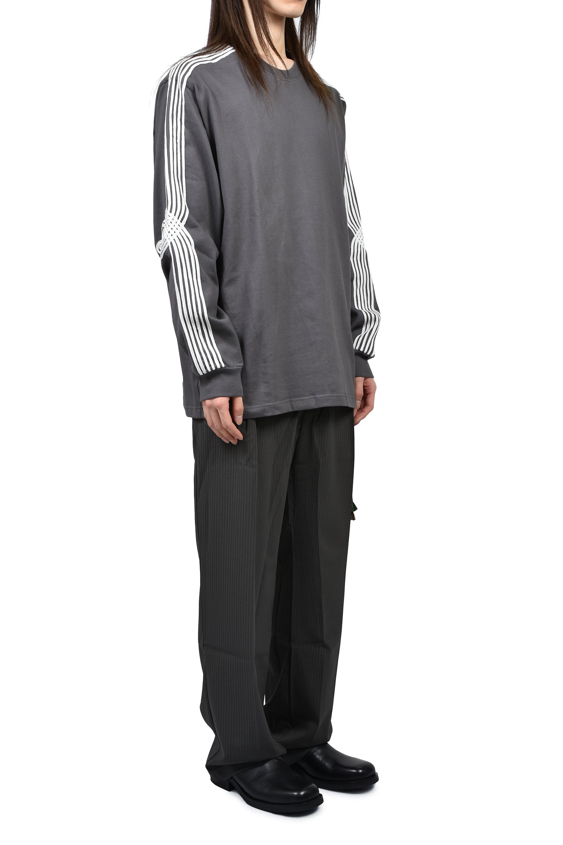 APPLIQUE'' OVERSIZED CREW NECK PULLOVER / OVERDYE GRY