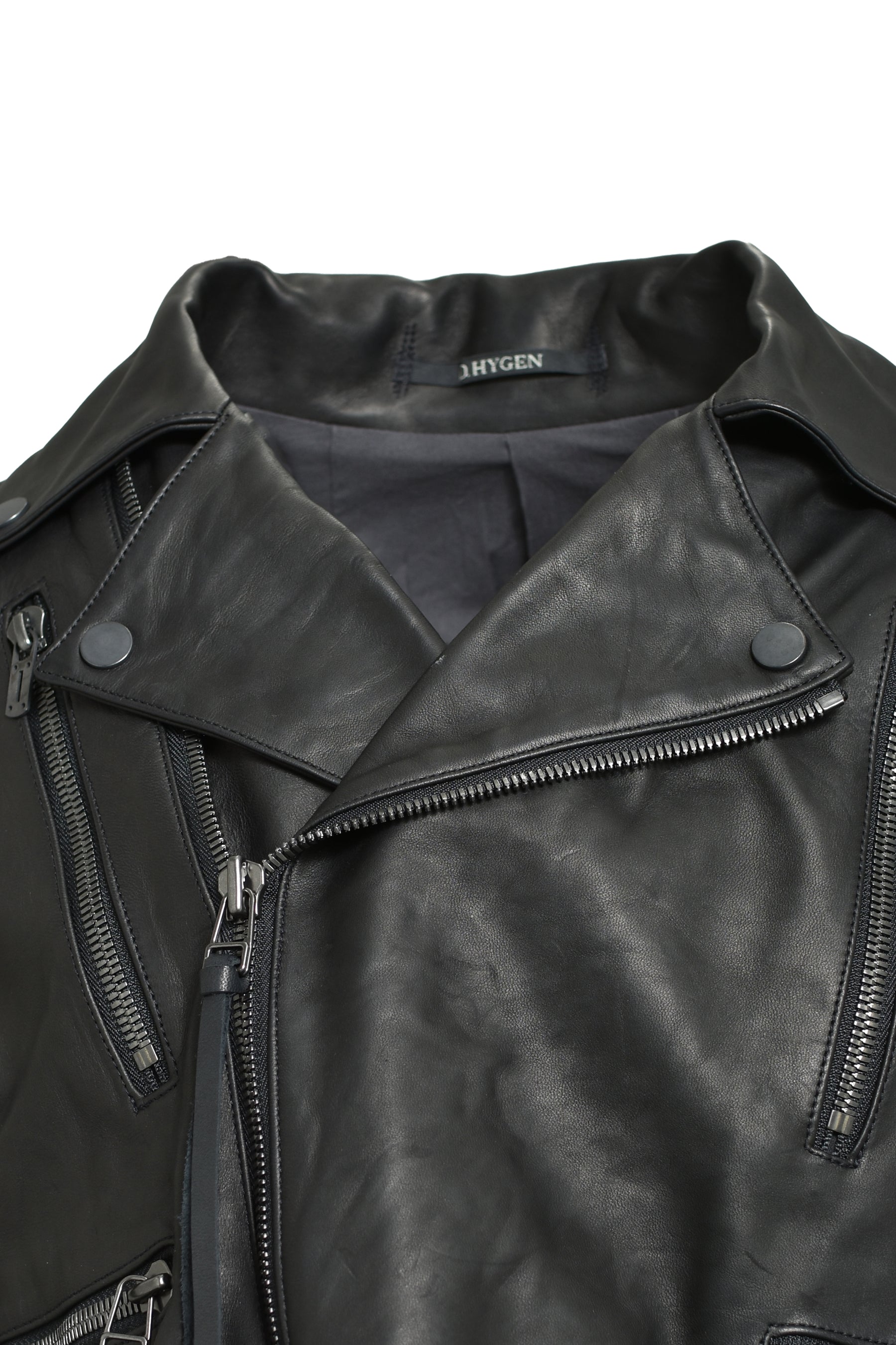 D.HYGEN ディーハイゲン FW25 HORSE LEATHER CROPPED W RIDERS JACKET
