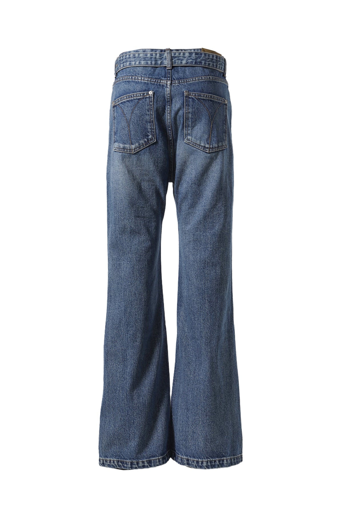 BELTED LOOSE BOOTCUT JEAN / BLUE BLU