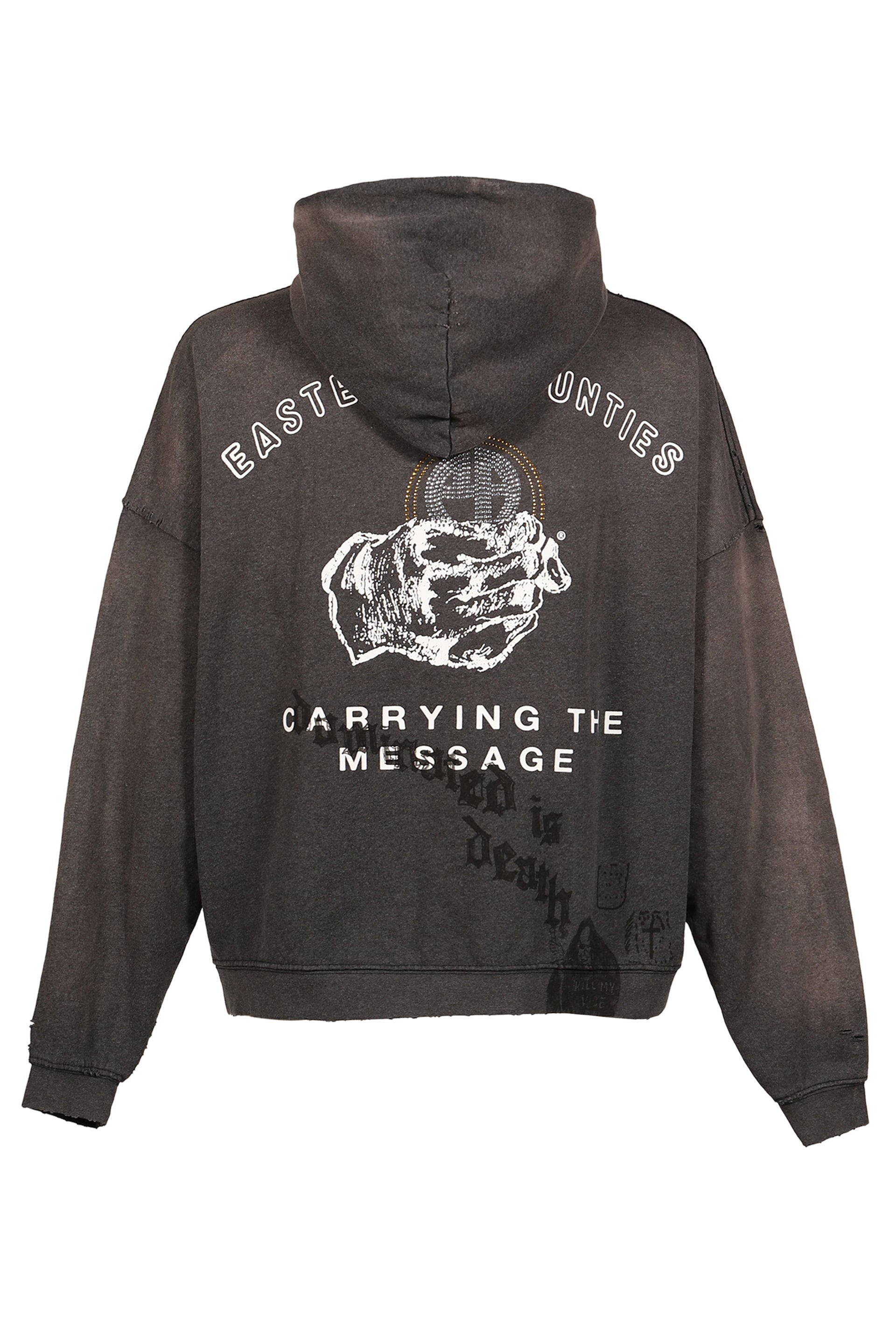 CARRYING THE MESSAGE ZIP HOODED SWEATSHIRT / BLK