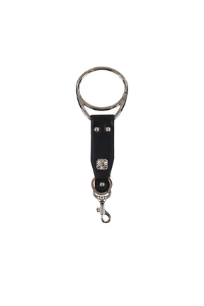 LEATHER KEY RING / BLK