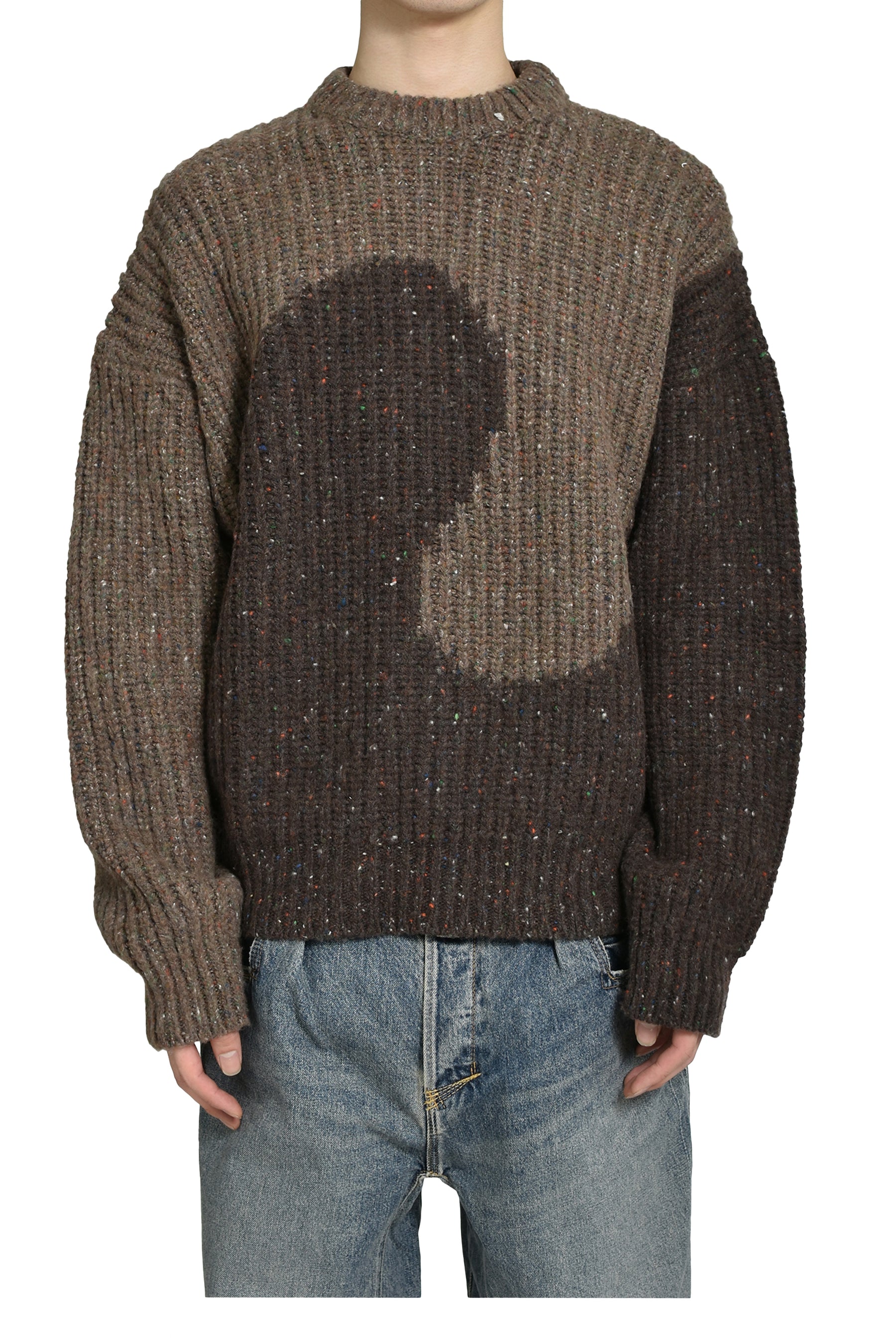 SWIRL WOOL CREWNECK KNIT / BRW
