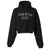 FLEECE CROPPED HOODIE / BLK