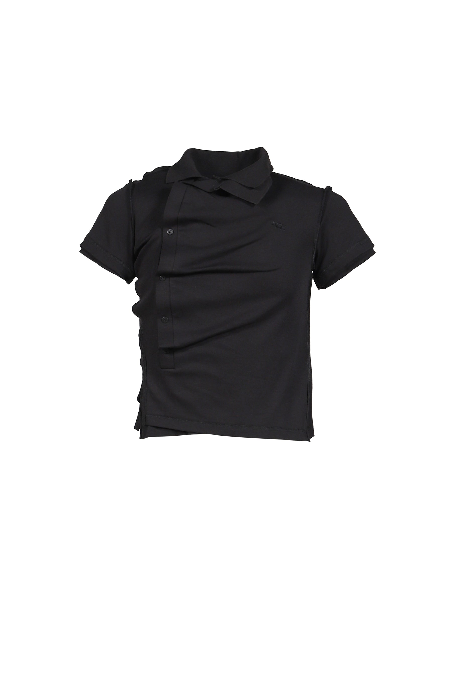 Natasha zinko ナターシャ ジンコ SS26 SHRUNKEN DOUBLE POLO / BLK