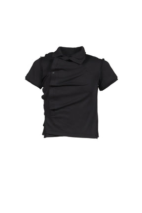 SHRUNKEN DOUBLE POLO / BLK