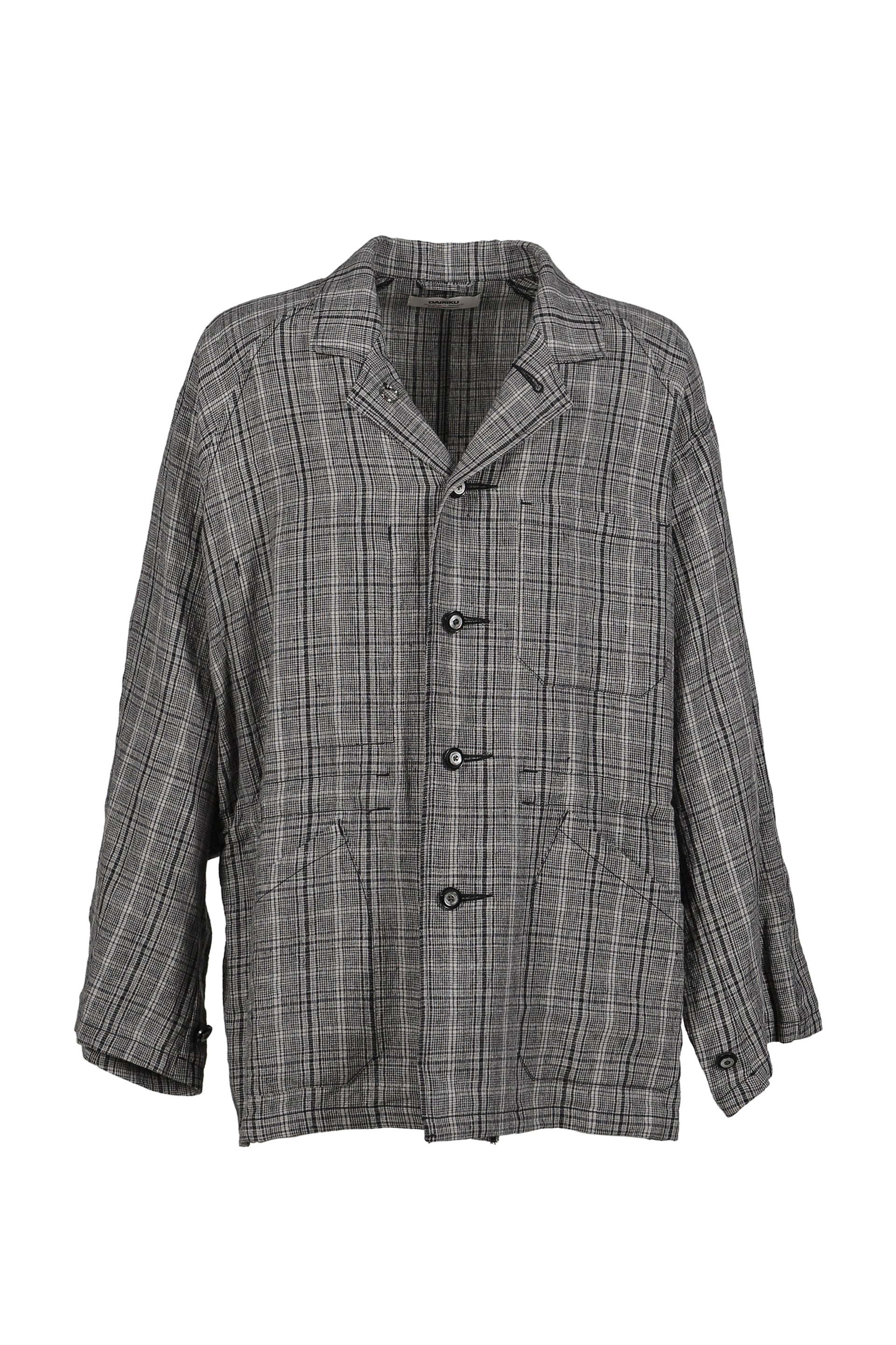 DAIRIKU "JUDE" BIG SLEEVE WORK JACKET / BLK CHECK