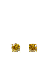 YELLOW STONE STUD EARRINGS  / YELLOW