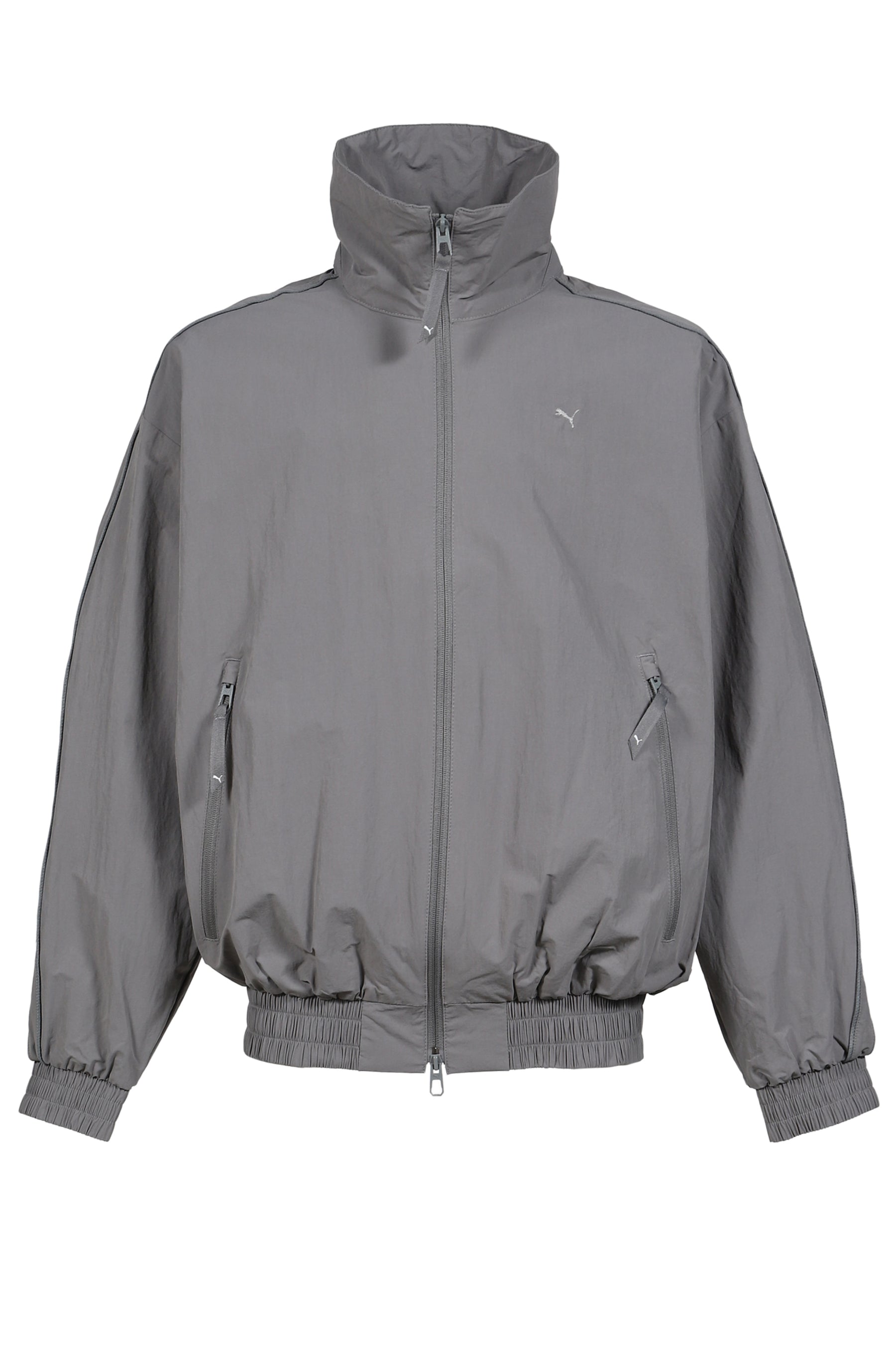 STAND COLLAR JACKET / FLAT MEDIUM GRY