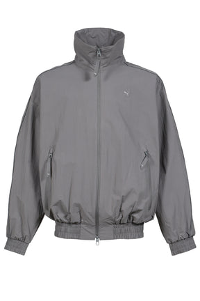 STAND COLLAR JACKET / FLAT MEDIUM GRY