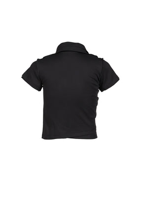 SHRUNKEN DOUBLE POLO / BLK