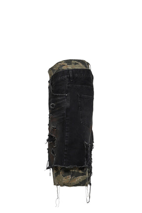 LAYERED BAGGY SHORTS / BLK CAMO 
