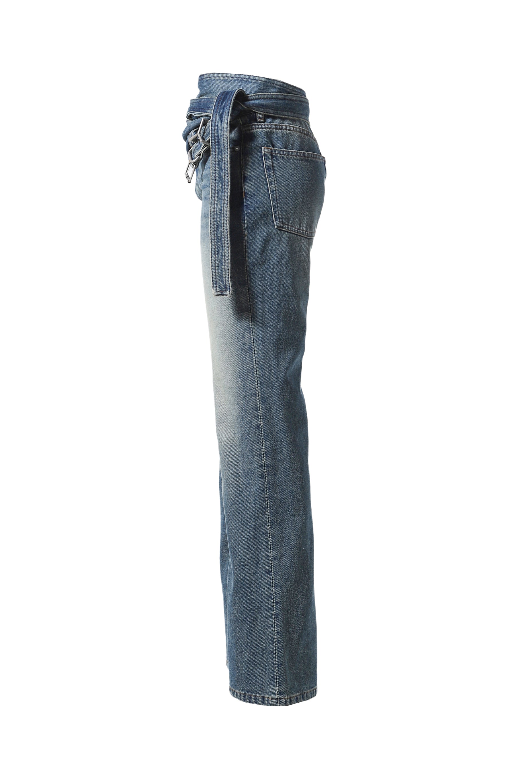 WRAP BELT JEANS / FADED BLUE