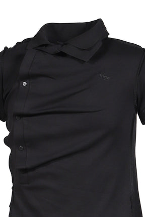 SHRUNKEN DOUBLE POLO / BLK
