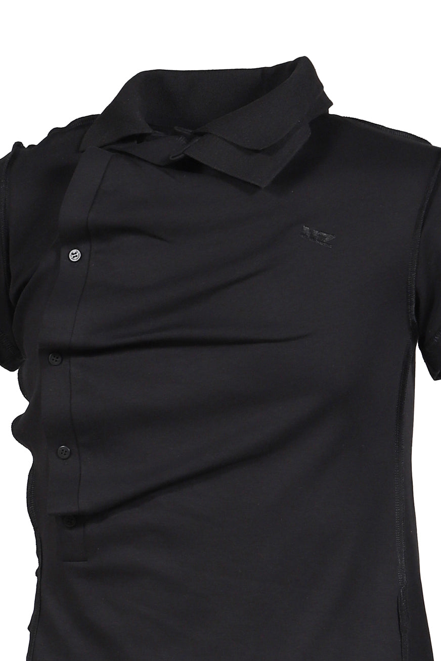 SHRUNKEN DOUBLE POLO / BLK