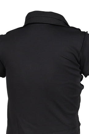 SHRUNKEN DOUBLE POLO / BLK