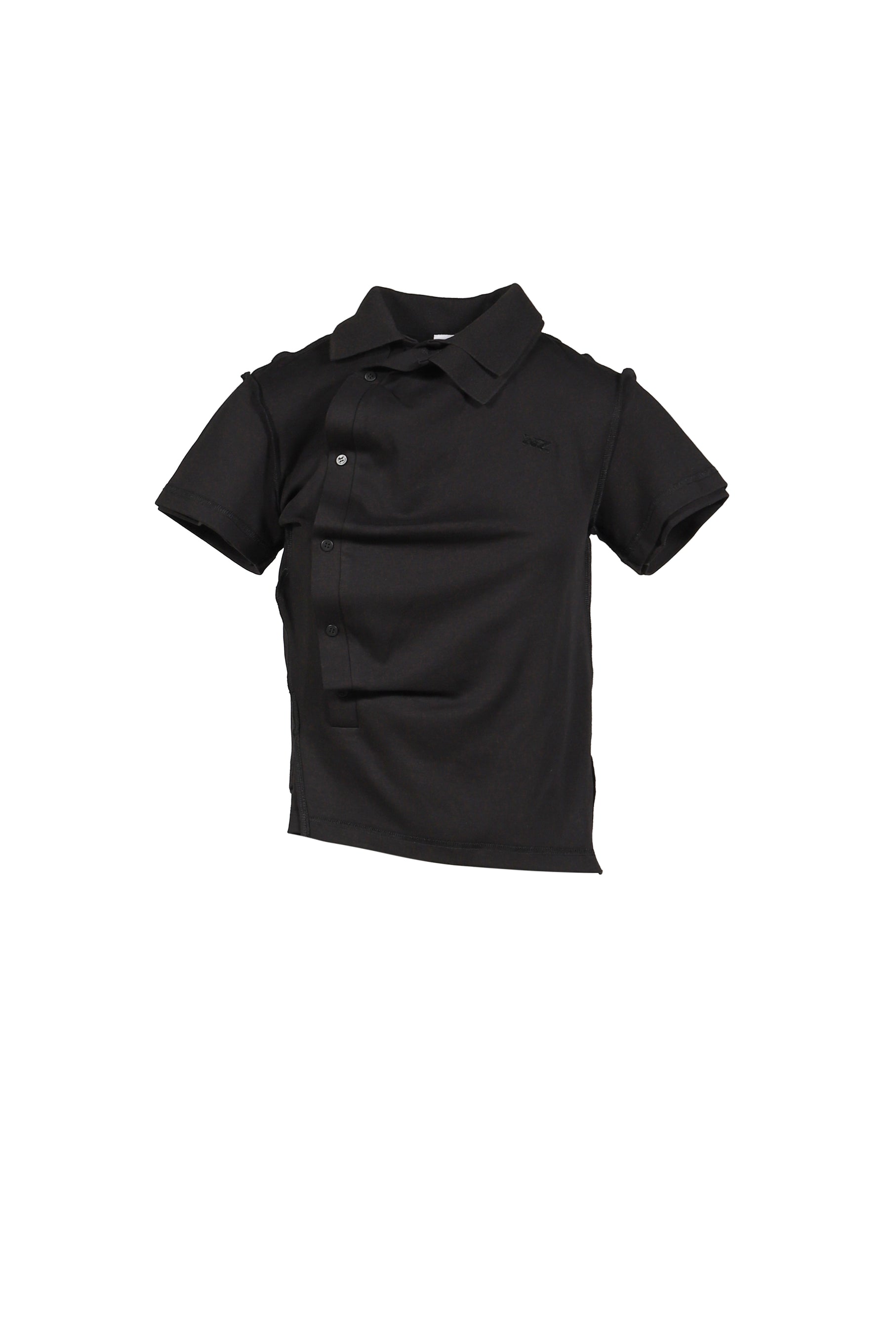 Natasha zinko ナターシャ ジンコ SS26 SHRUNKEN DOUBLE POLO / BLK