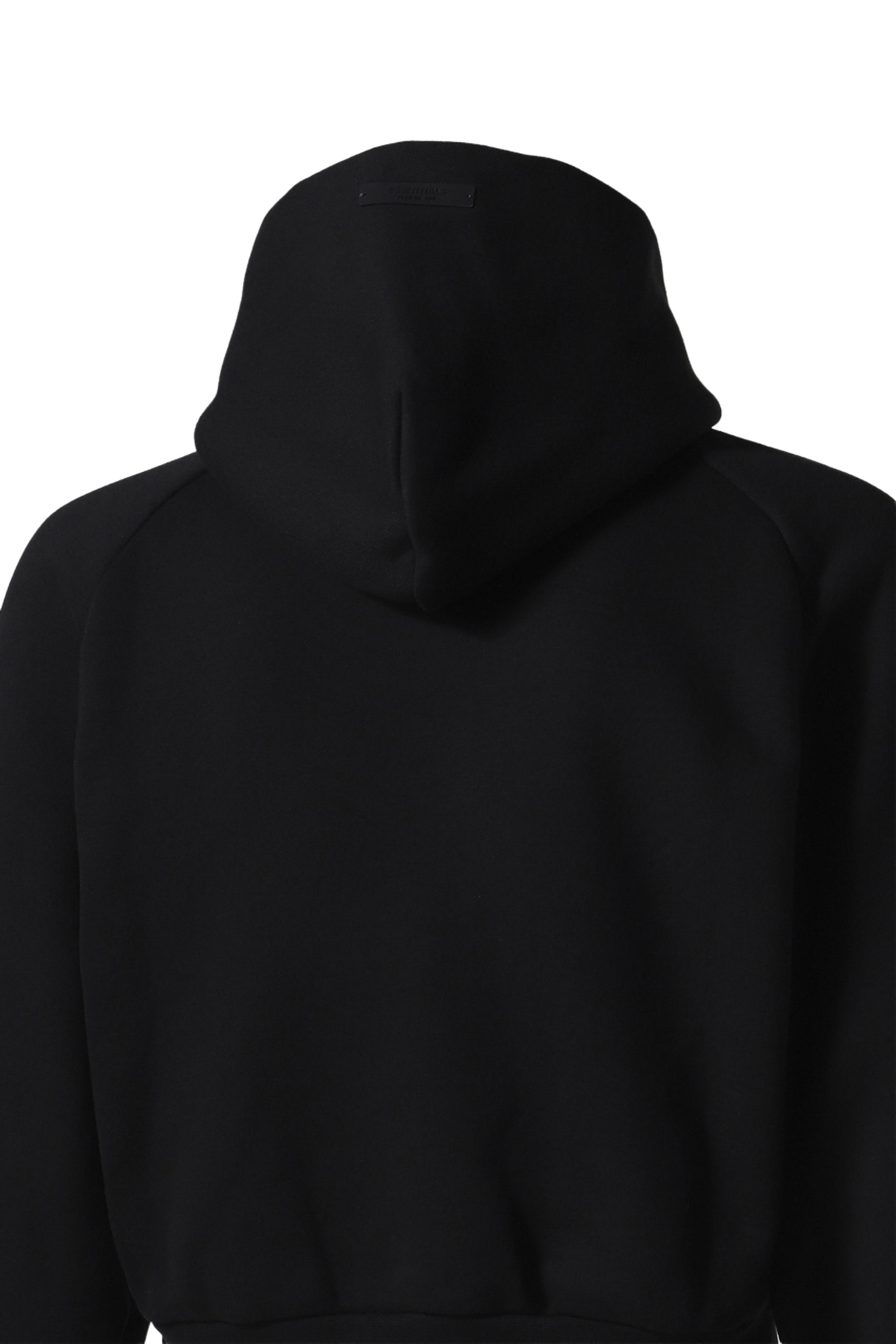 FLEECE CROPPED HOODIE / BLK