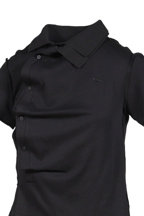 SHRUNKEN DOUBLE POLO / BLK