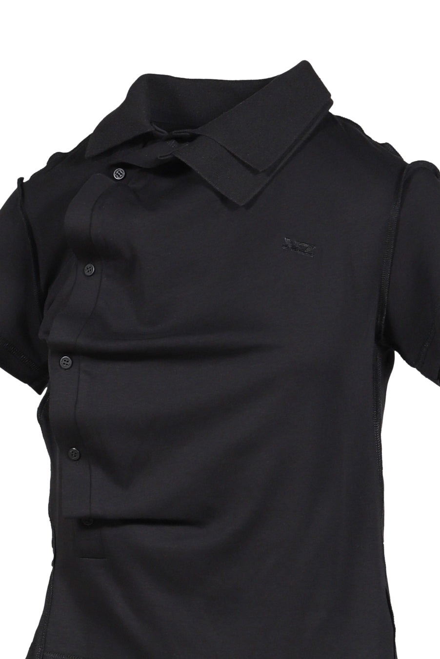 SHRUNKEN DOUBLE POLO / BLK