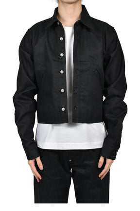 RH CROPPED DENIM SHIRT / RAW BLK