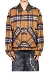 CAMEL CHECK PATTERN JACKET / CAMEL