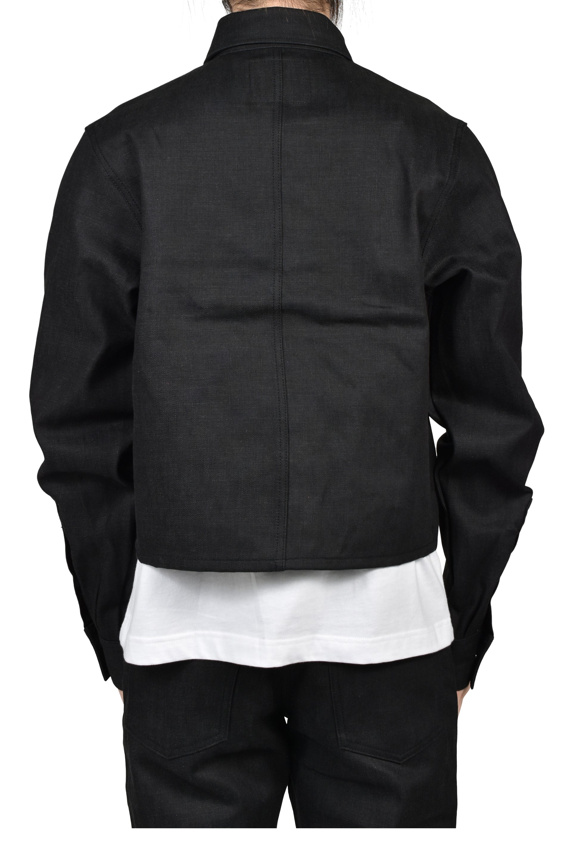 RH CROPPED DENIM SHIRT / RAW BLK