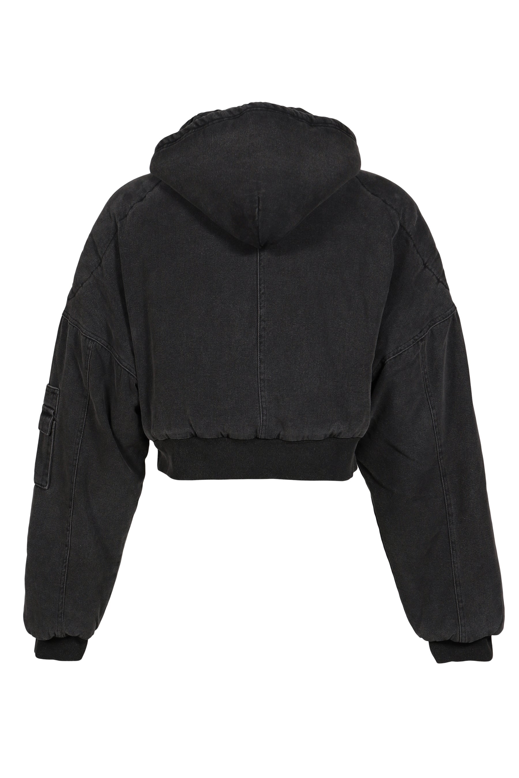 BERLIN CROPPED BOMBER JACKET / WASHED BLK