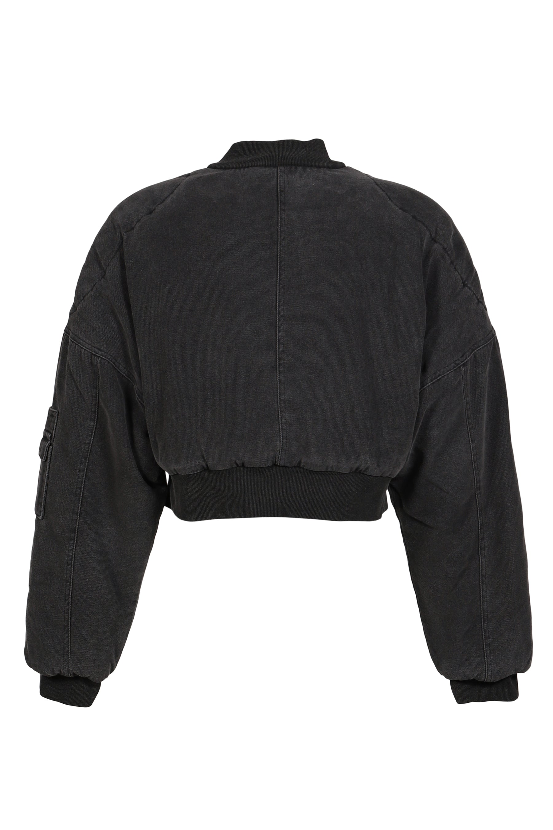 BERLIN CROPPED BOMBER JACKET / WASHED BLK