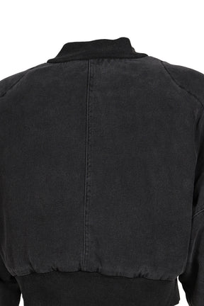 BERLIN CROPPED BOMBER JACKET / WASHED BLK