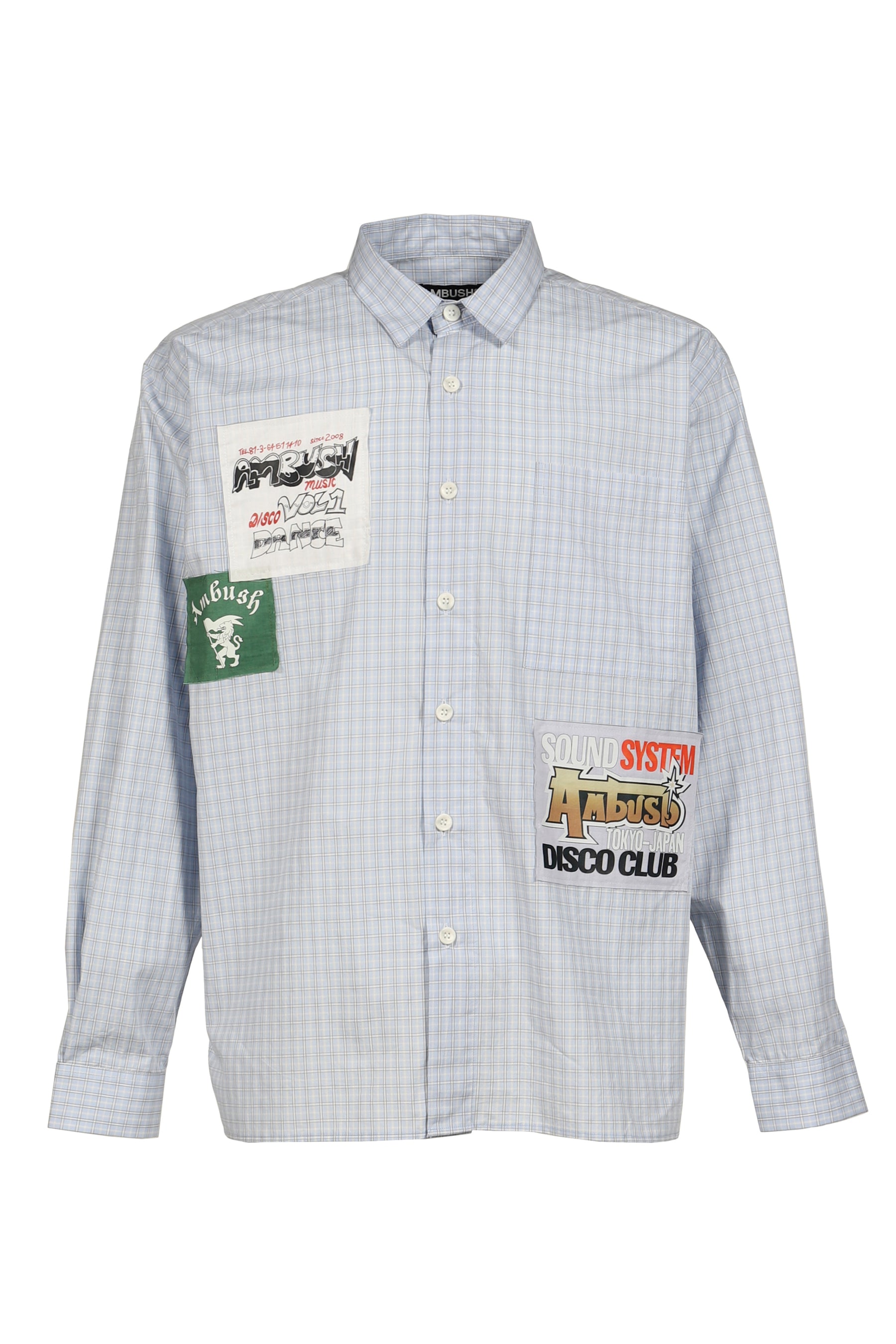PATCH CHECK L/S SHIRT / L.BLU