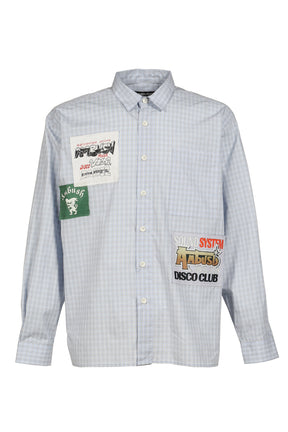 PATCH CHECK L/S SHIRT / L.BLU