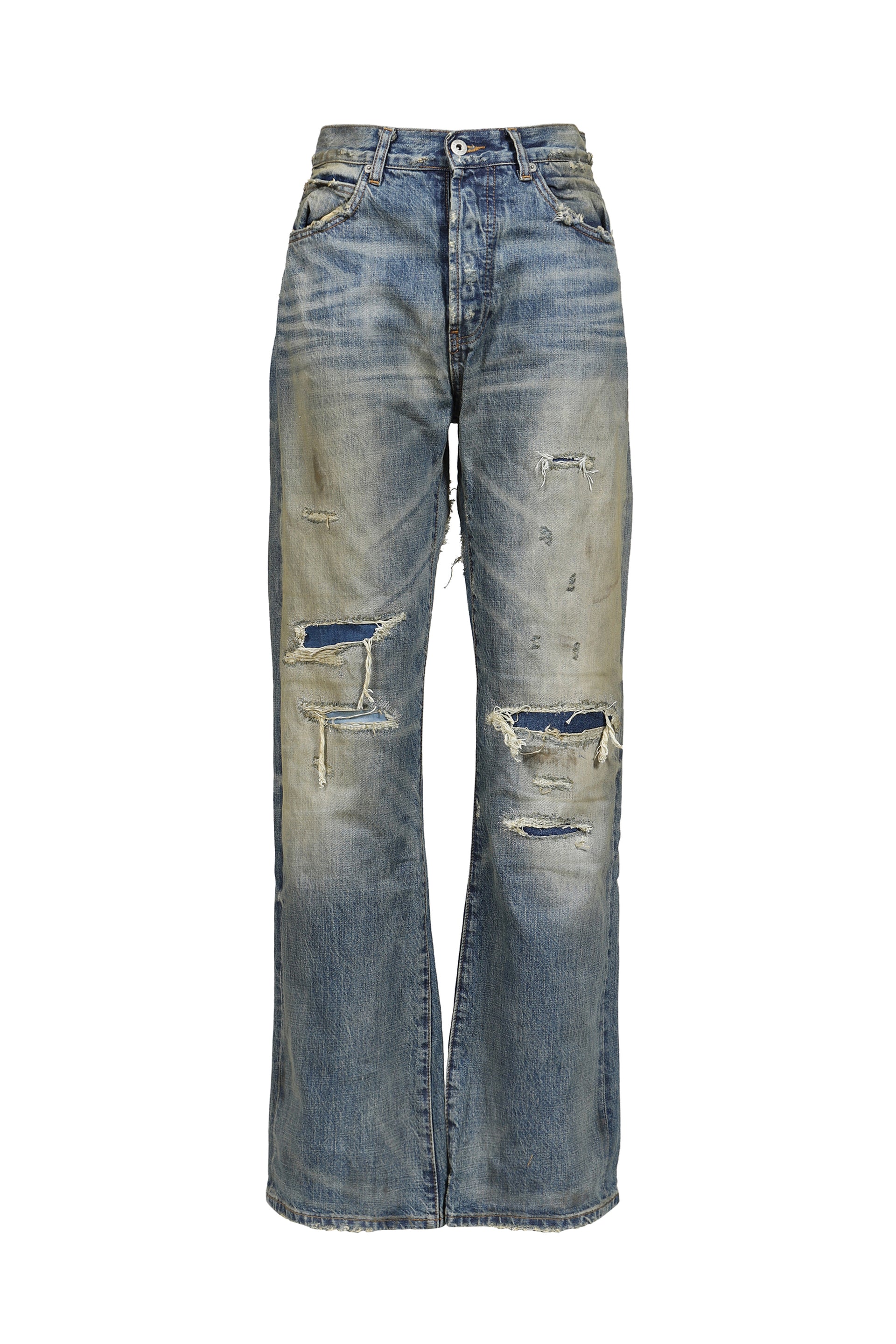 WASHED BOOTCUT DENIM / BLU