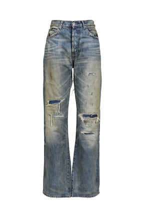 WASHED BOOTCUT DENIM / BLU