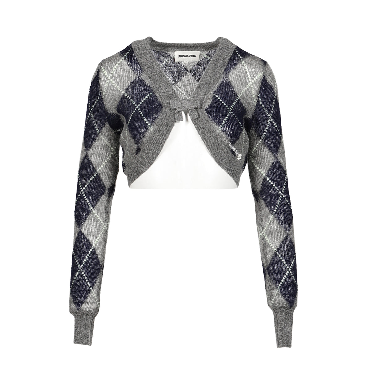 SHUSHU/TONG シュシュ トング FW26 ULTRA-SHORT KNIT CARDIGAN / GRY