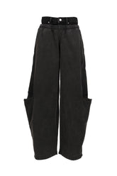 PRE-STYLED SLASHED SWEATPANT / WASHED BLK