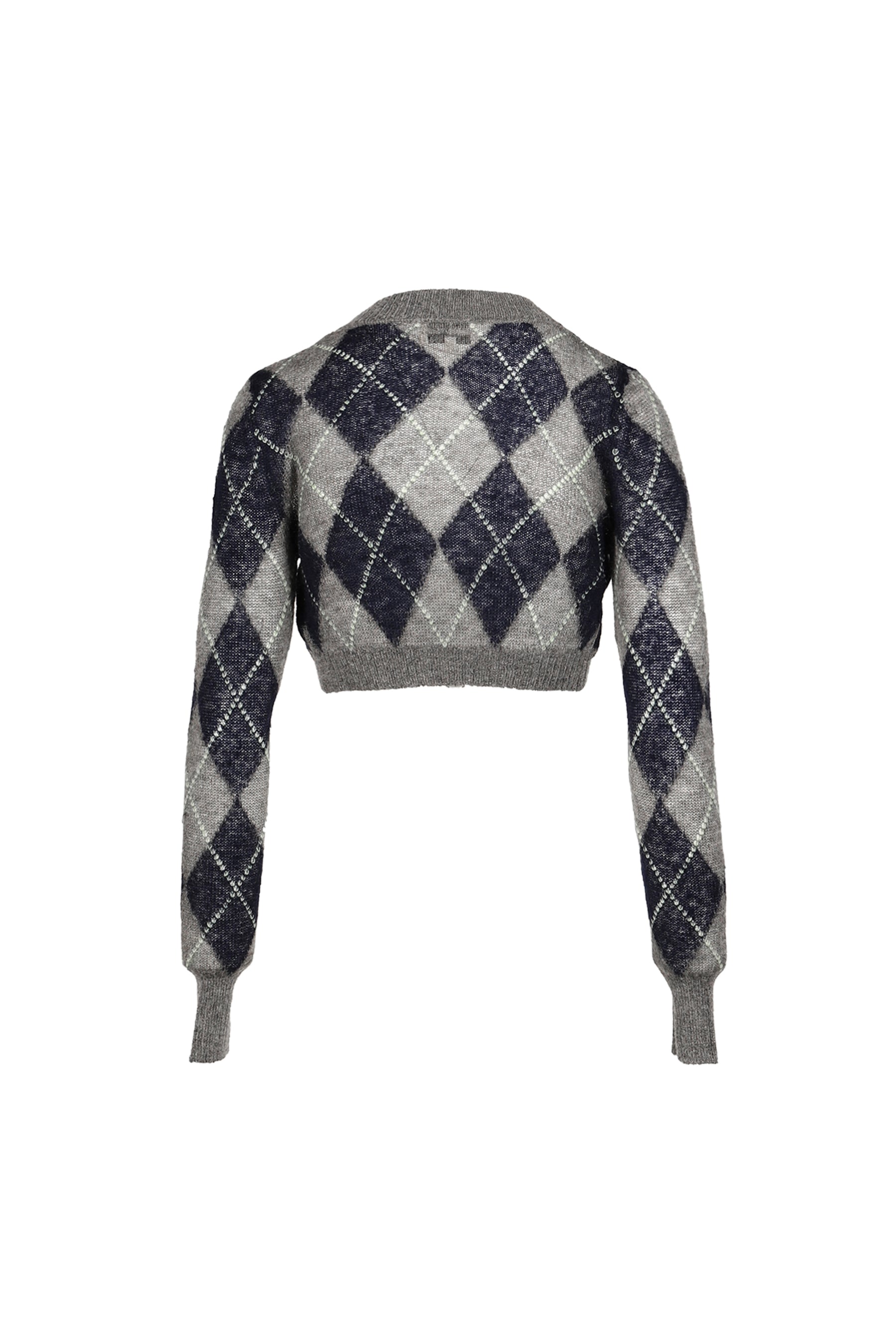 ULTRA-SHORT KNIT CARDIGAN / GRY