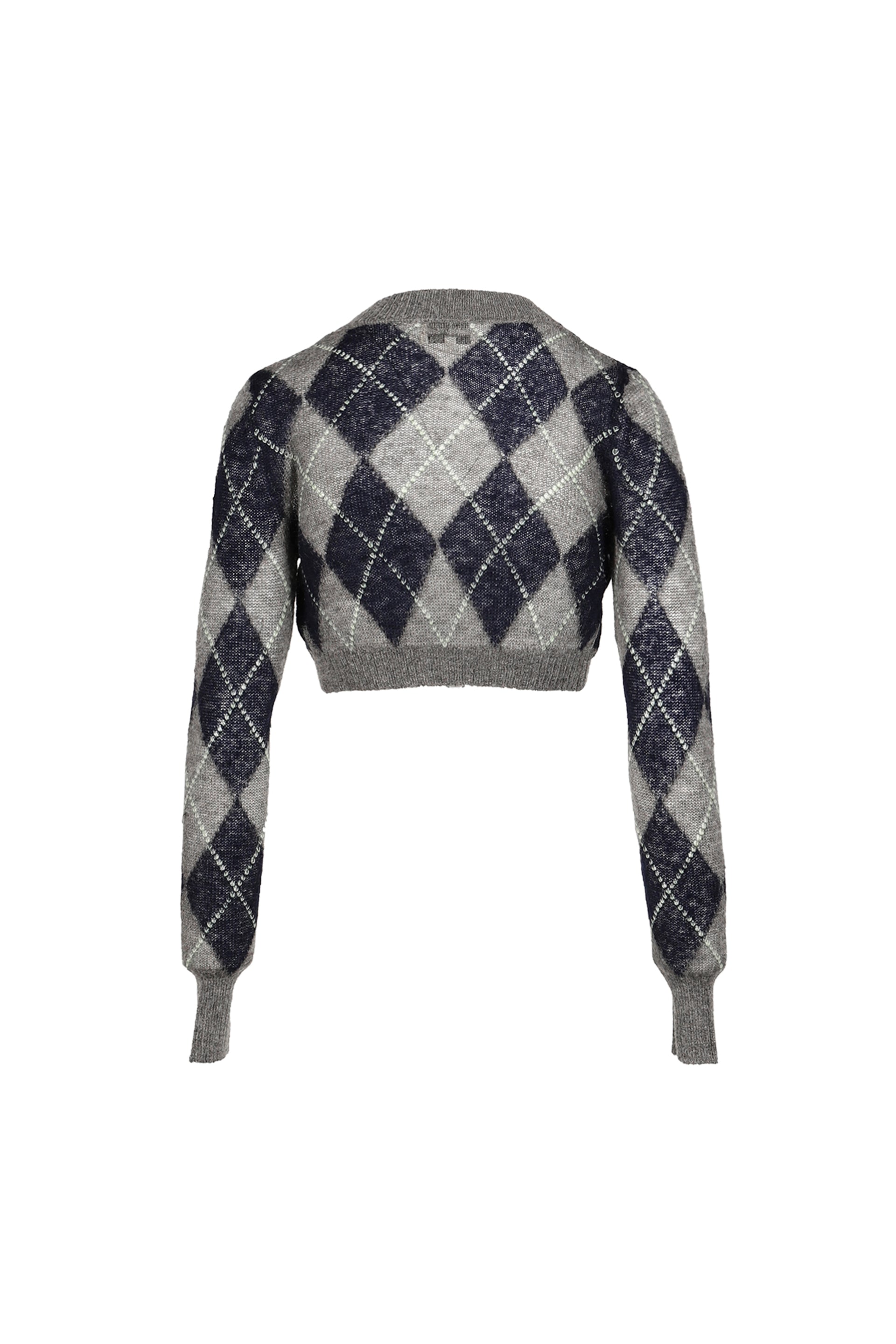 ULTRA-SHORT KNIT CARDIGAN / GRY