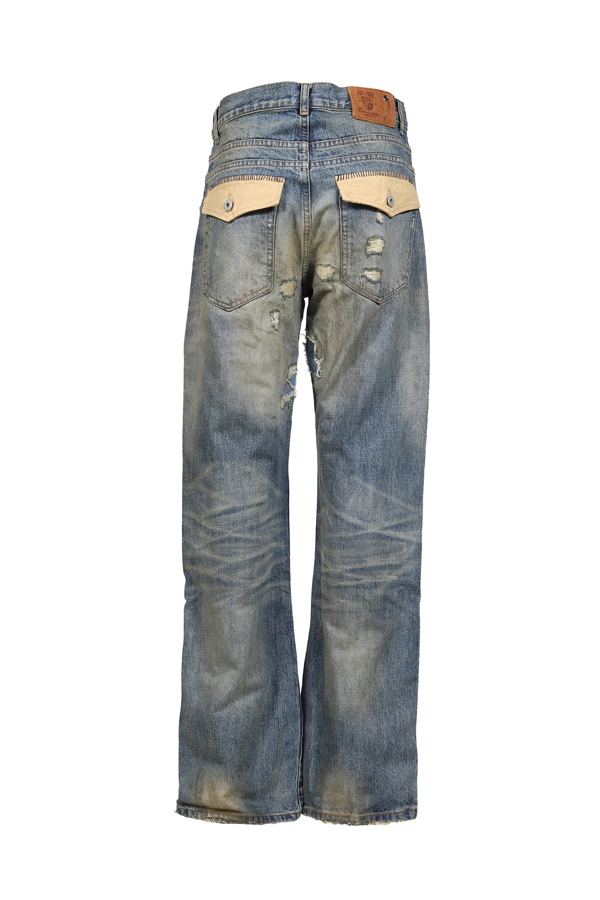 WASHED BOOTCUT DENIM / BLU