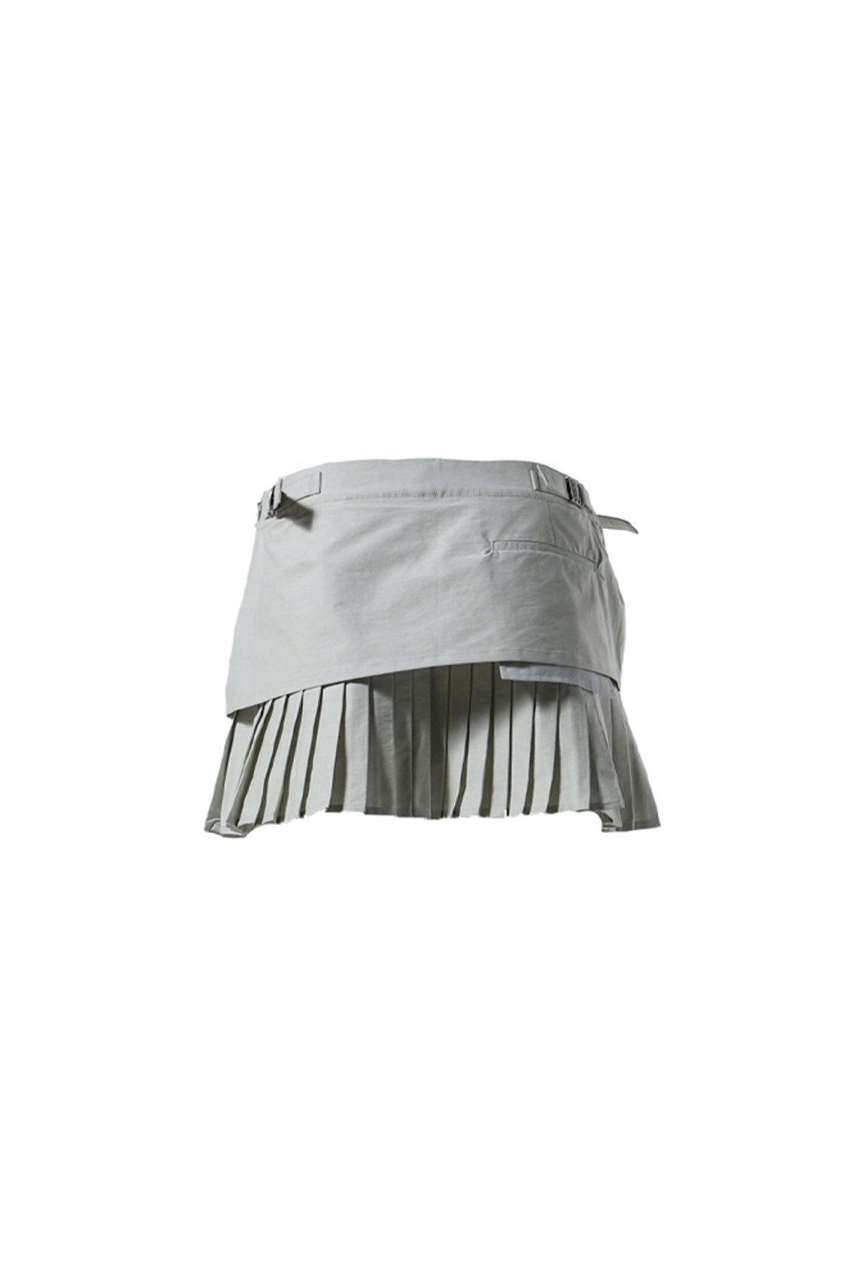 NYLON LAYERED PLEATED SKIRT / CYAN