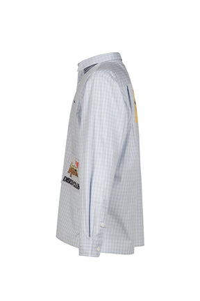 PATCH CHECK L/S SHIRT / L.BLU
