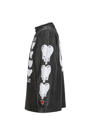EU HEART L/S TEE / BLK