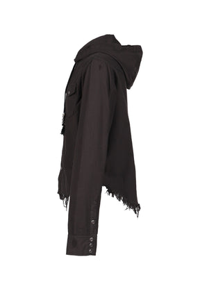 HOODED SHIRT / BLK