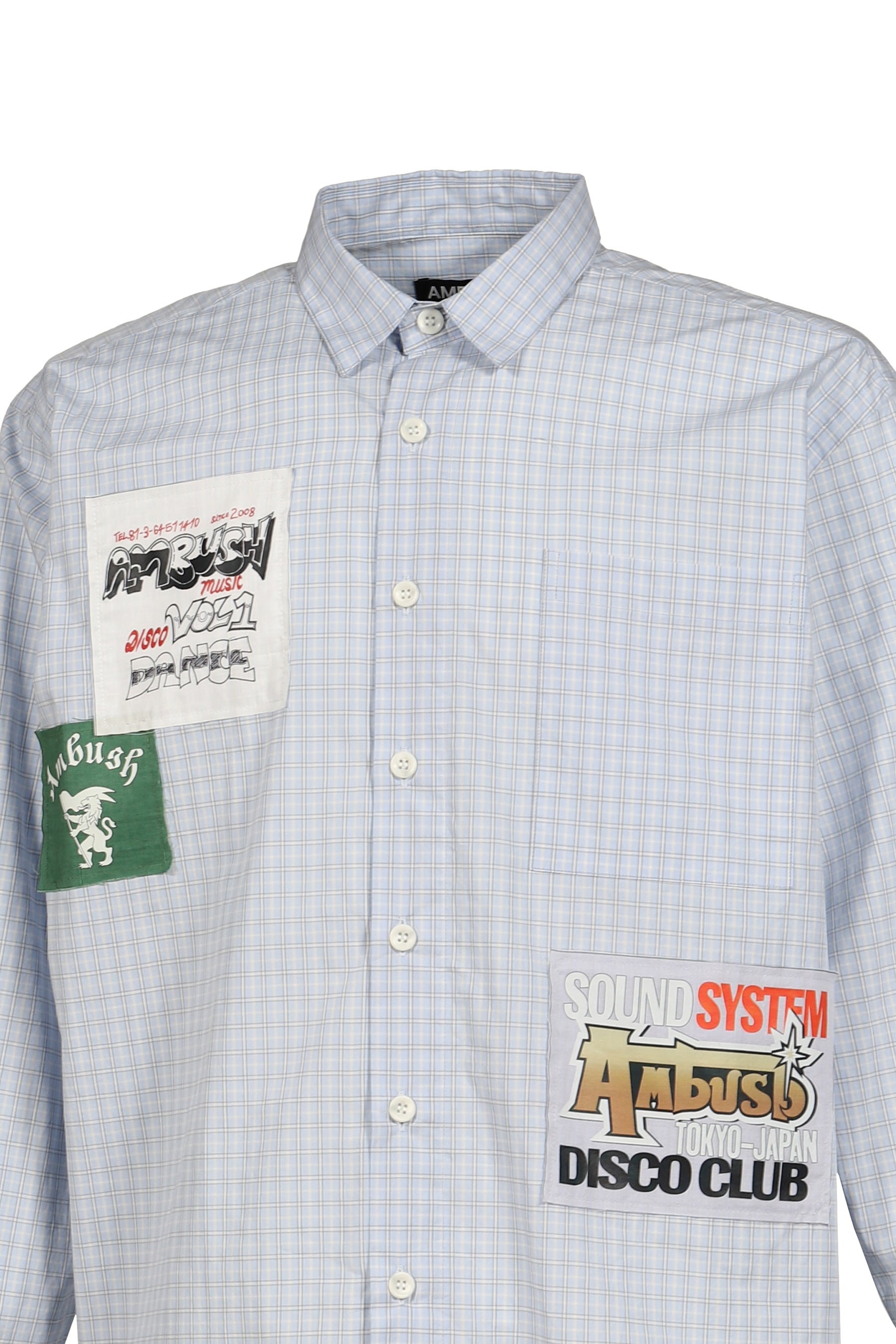PATCH CHECK L/S SHIRT / L.BLU