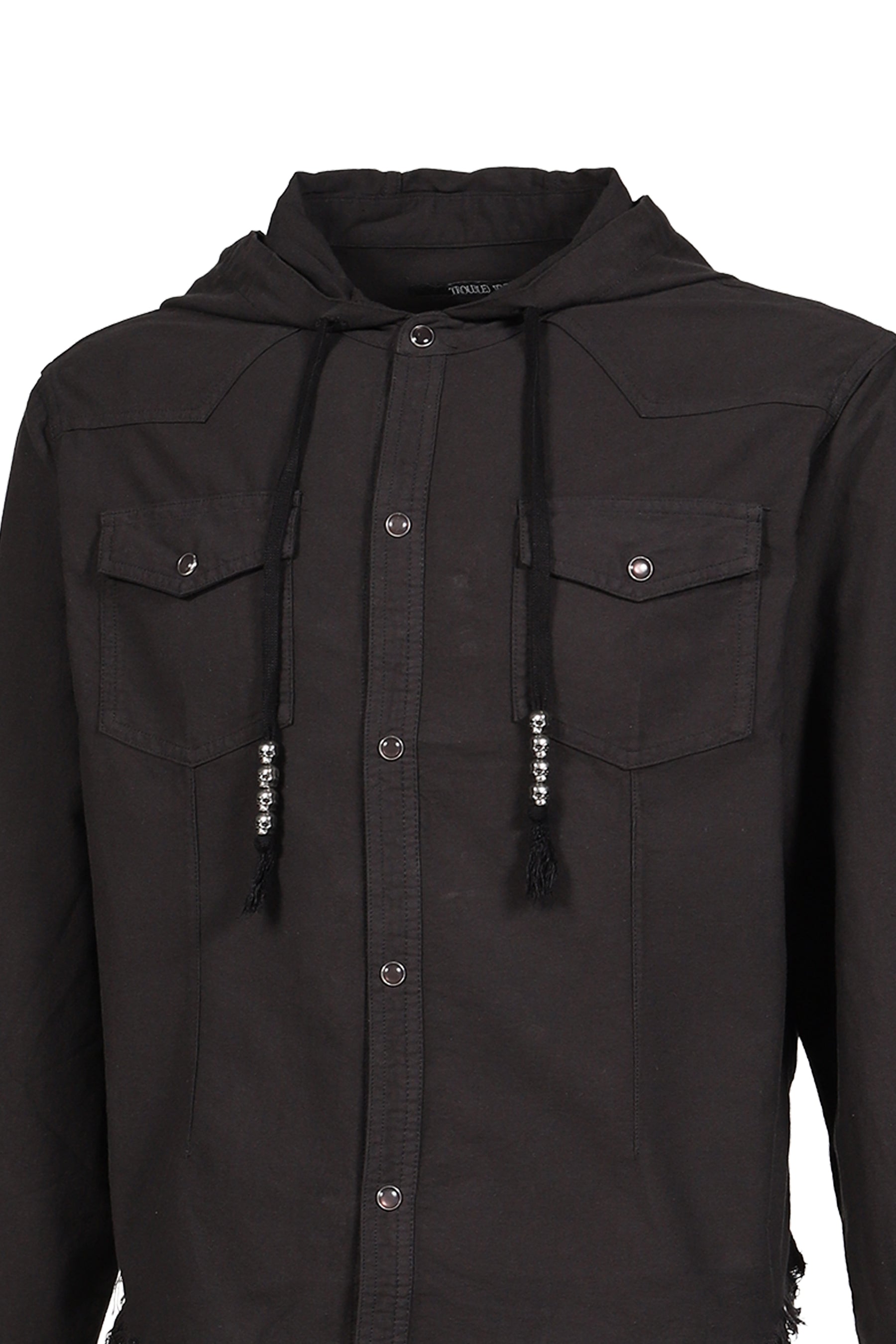 HOODED SHIRT / BLK