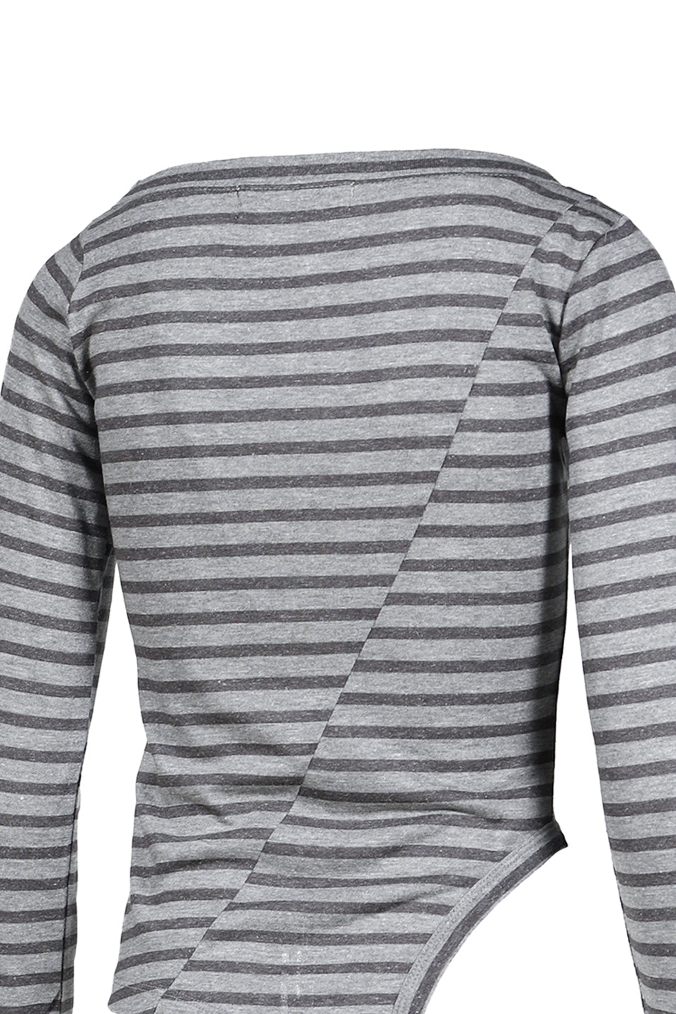 MAHO OFF-SHOULDER STRIPE LONG SLEEVE / GRY